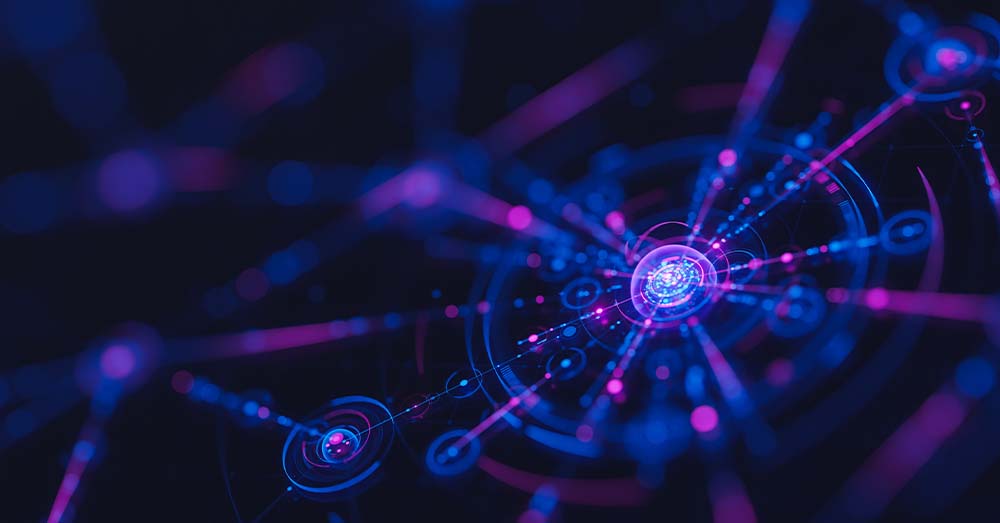 Los antídotos al AI slop: cómo repensar nuestra relación con los contenidos Líneas luminosas en una radial que representan la conexión de los datos en deep learning