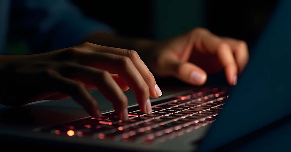 Ejercicio de ciencia de datos: agente conversacional con MCP Server Manos tecleando un teclado de un ordenador