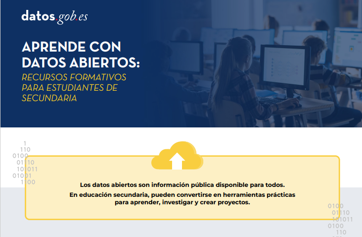 Captura de la infografía "Aprende con datos abiertos: recursos formativos para estudiantes de secundaria"
