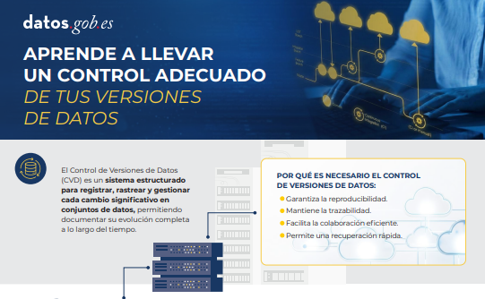 Captura de la infografía: "Aprende a llevar un control adecuado de tus versiones de datos"