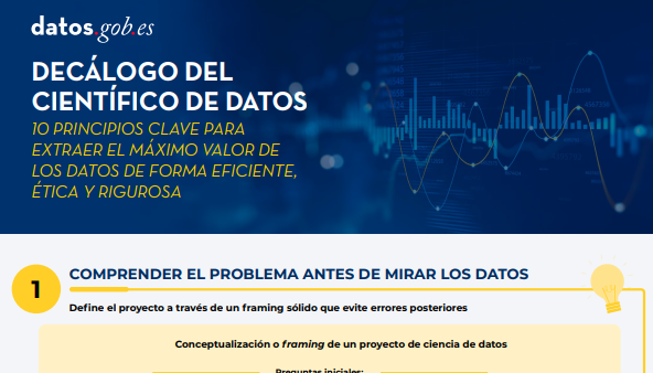 Captura de la infografía "Decálogo del científico de datos"