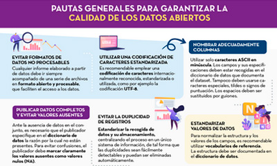 Captura de la infografía "Pautas generales para garantizar la calidad de los datos abiertos"